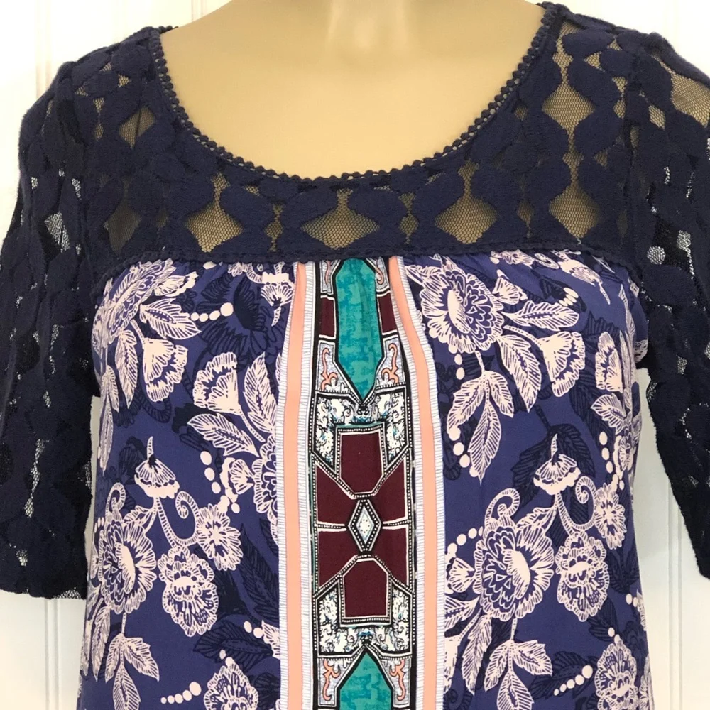 Anthropologie Lace Floral Tunic Top Dress Small - Picture 4 of 13